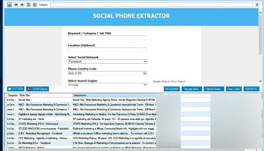 Extrator de nùmeros e localização