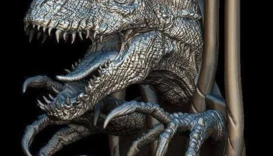 Indoraptor Jurassic world head bust statue STL