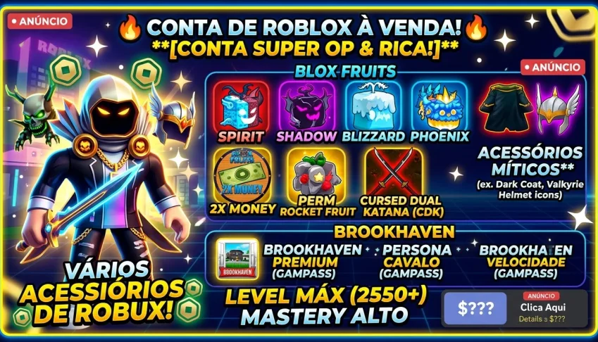 Conta De Roblox Com Game Pass E Skins