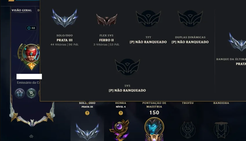 Prata 3 com 85 Champs e 66 Skins ( Mais de 80 Jogos )