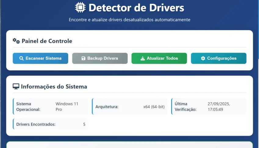 Detectador de Drives -instale drives ou atualize