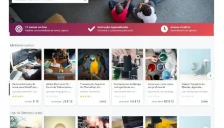 Código fonte completo para scripts de cursos online