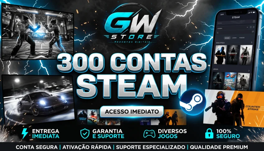 Pack Steam  +300 Contas