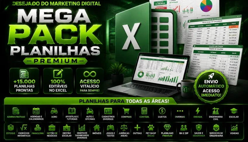 Mega pack 15Mil planilhas