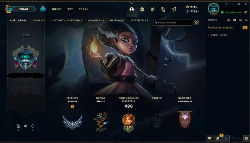 Conta League of Legends com 2.715 RP incluso | prata 2