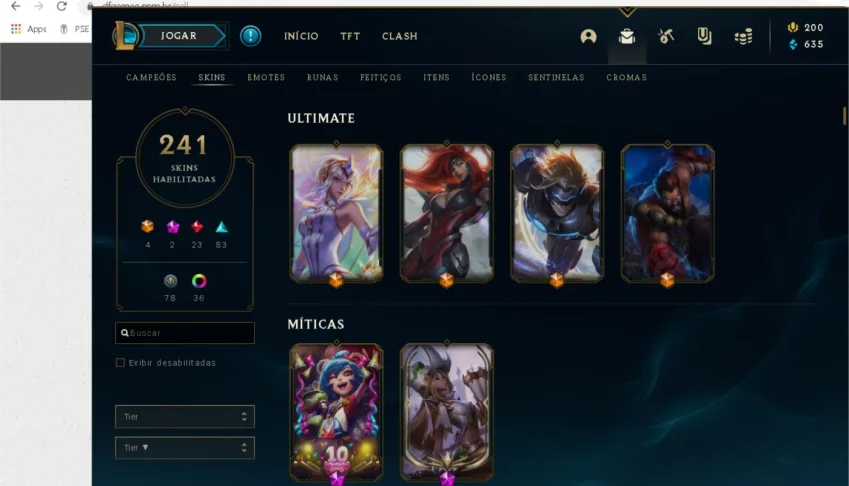 CONTA ESMERALDA - NV 733 - ALL CHAMPS - 429 SKINS