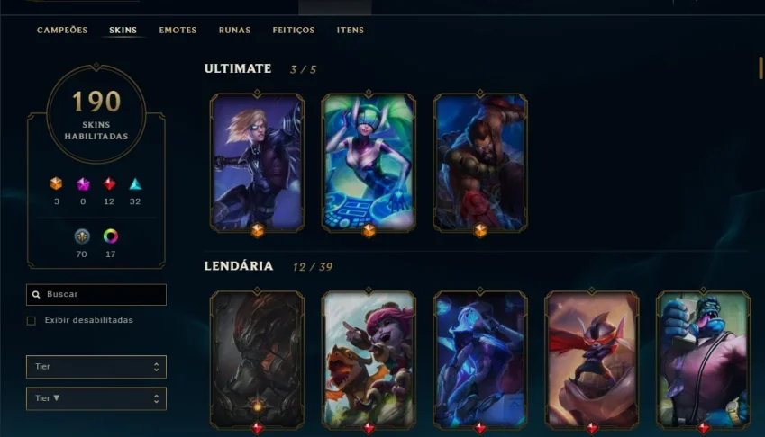 CONTI LOL PLATINA V 190 SKINS