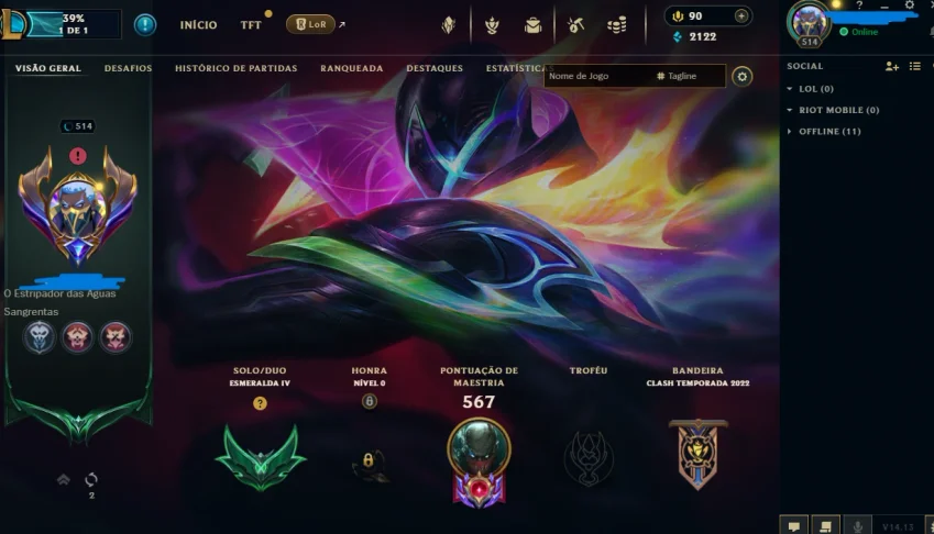 Conta LoL Esmeralda IV