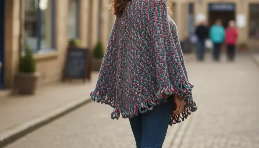 Poncho Capa em Crochê