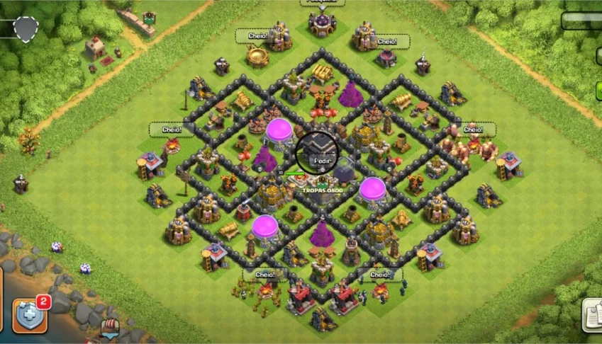 Conta Clash of clans Cv9 com 5 construtor e 1670 Gemas