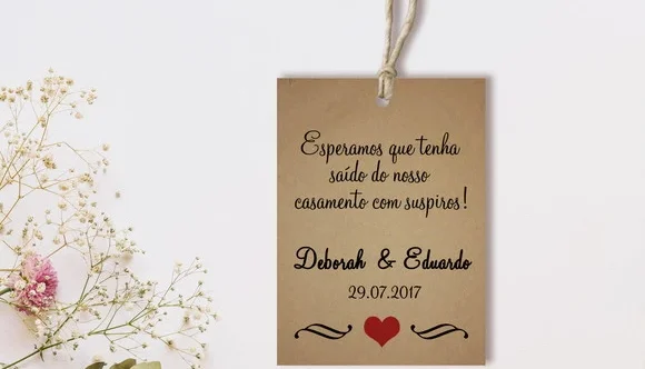 Tag de Agradecimento Personalizada com Furo — 50 Unidades