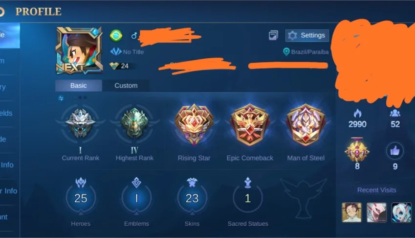 Conta Mobile Legends: Bang Bang