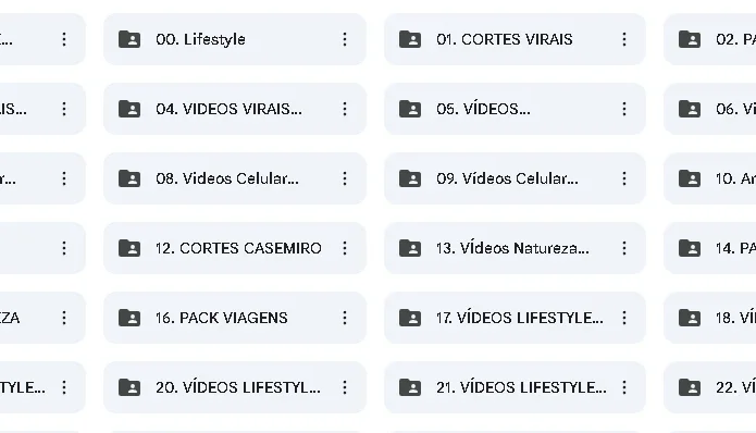 Drive completo de vídeos virais para tiktok/instagram/shorts