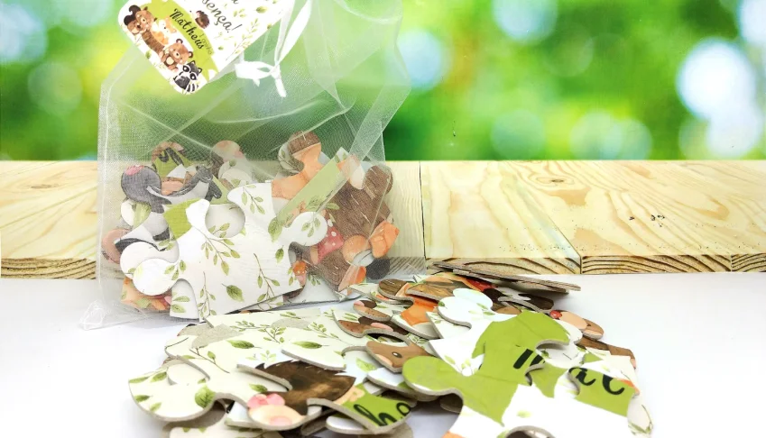 Quebra-cabeça Bosque com Saquinho de Organza
