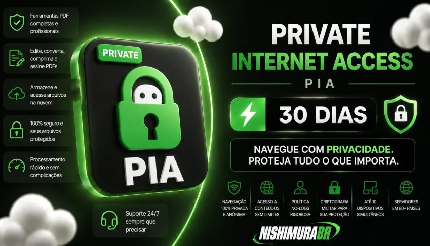 🔒 Private Internet Access (Pia) 30 Dias Privado ⚡