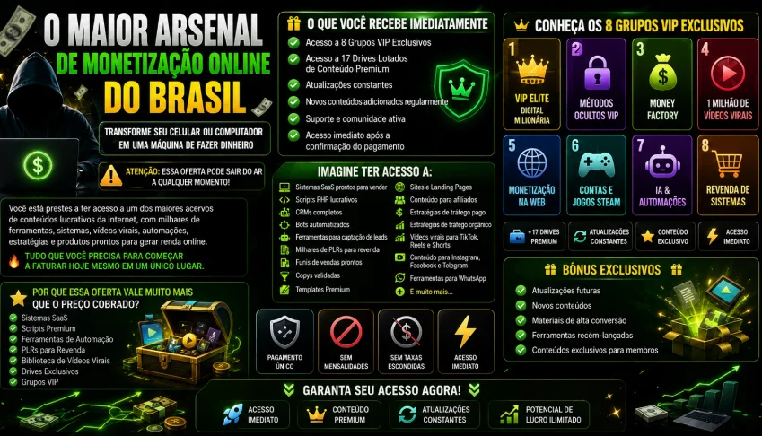 Mega Pack de Ferramentas e conteúdos Altamente Rentáveis
