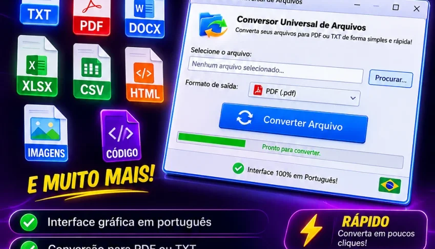 Conversor para CONVERTE Arquivos Pdf,txt e outros
