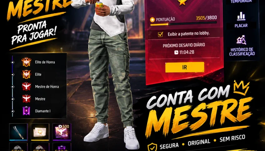 🔥 Conta Free Fire Mestre ⭐ | Mestre Recente | Preço Top!