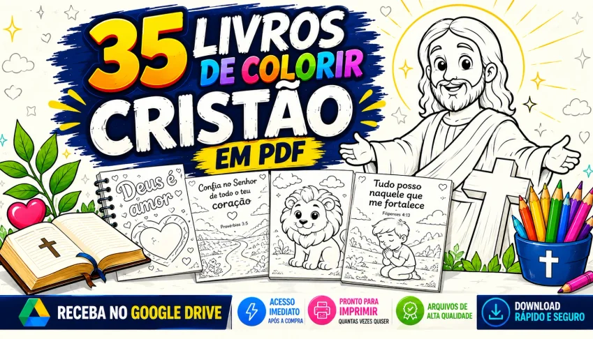 35 Livros De Colorir Cristão Em Pdf | Entrega Automática