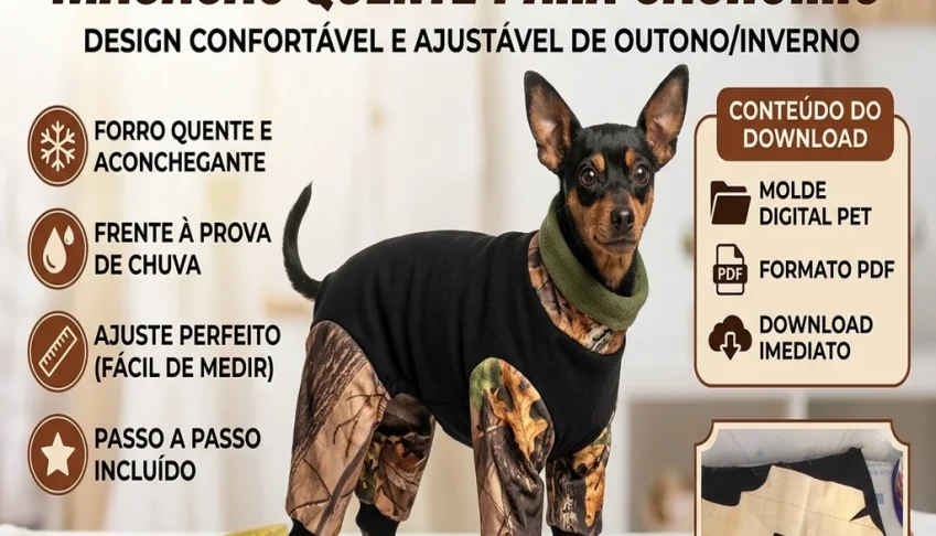 Molde Macacão Quente para Cachorro
