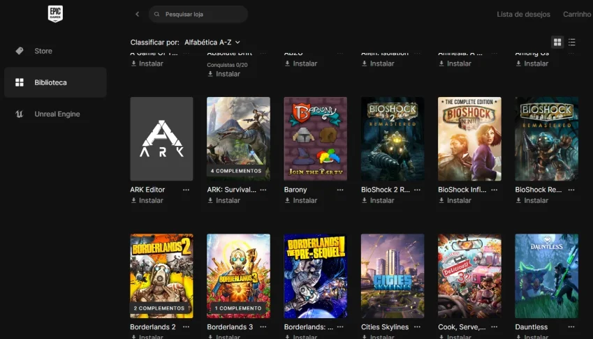 Conta Epic Games + 40 jogos
