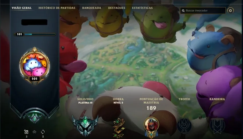 Conta League of Legends com 83 Champions
