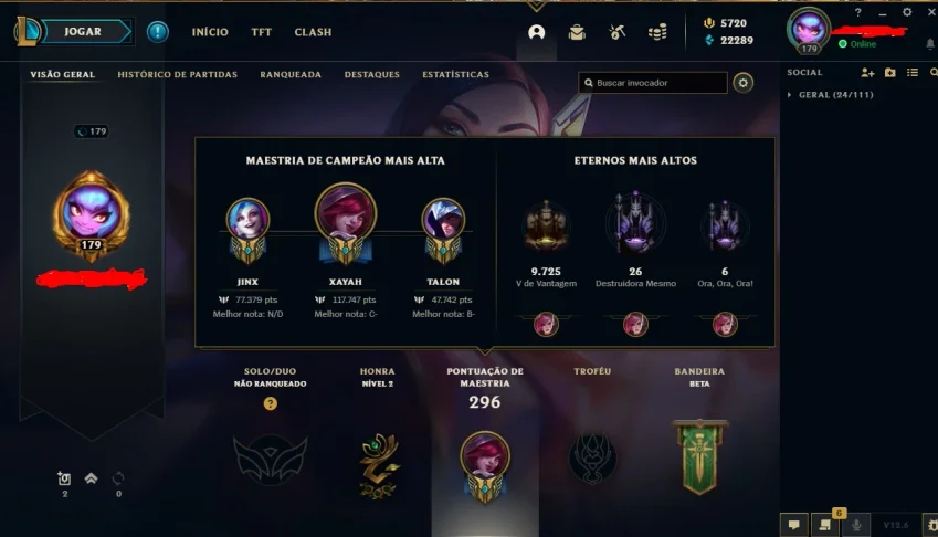 Conta LoL Com 5k700RP LVL 129 GOLD 2019