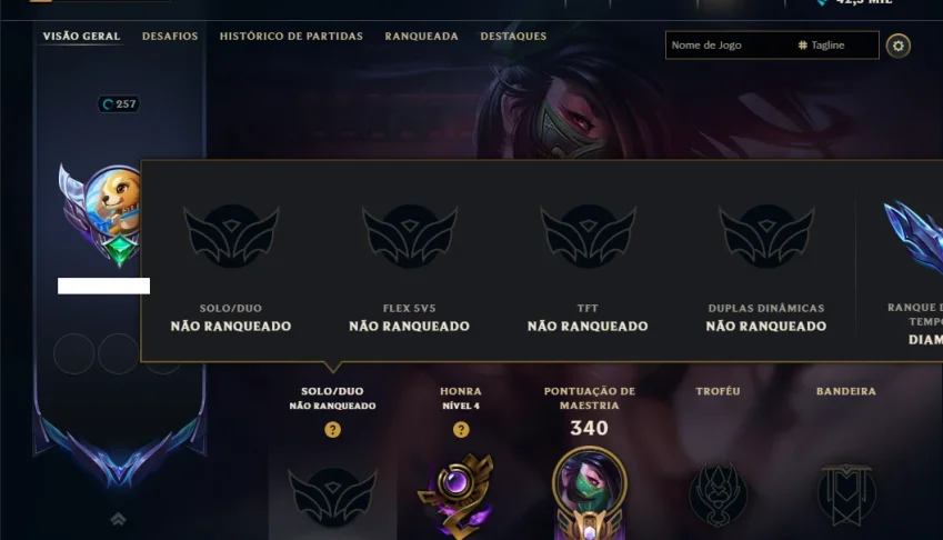 Unranked com 85 Champs e 37 Skins ( MID / ADC )