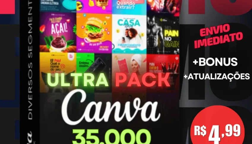Pacote com 30.000 Artes Canva Editáveis - Envio Imediato
