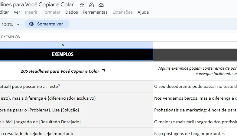 205 Headlines para Você Copiar e Colar