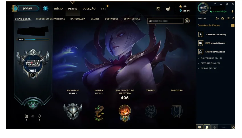 Conta de lol com 145 skins!