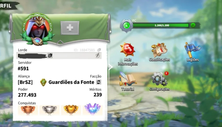 Conta no Call of Dragon