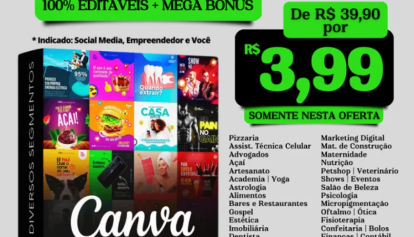 12.000 Artes para o Canva Editaveis + Super Bônus
