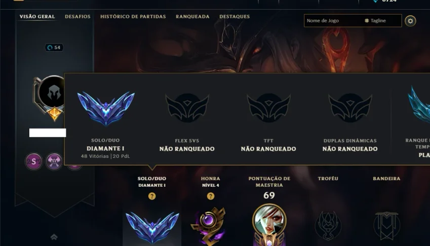 Conta Diamante 1 com 45 Champs e 9 Skins