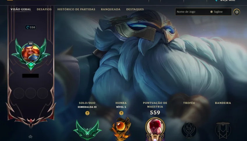 Conta de LoL - conta de 12 anos - 300 skins, todos os champs
