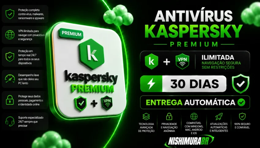 🛡️ Kaspersky Premium + Vpn Ilimitada 30 Dias ⚡