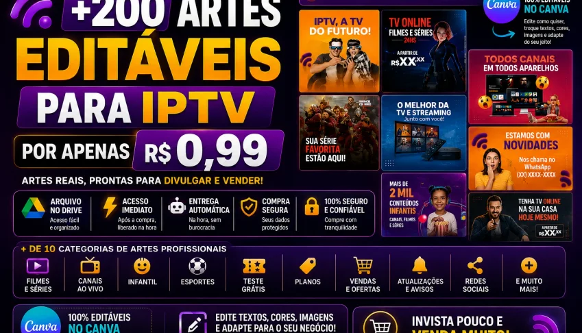 Pack De +200 Artes Streaming + Entrega Automatica