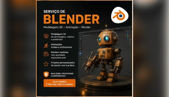 Crio seus modelos no blender
