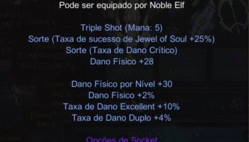 Itens Pvp Elf Megamu Blue Eye Bow + Quiver