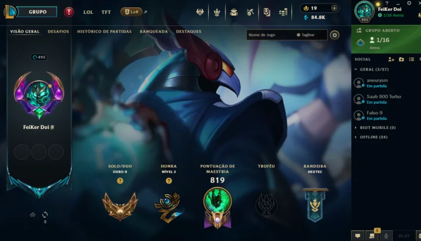 Conta de League of legends