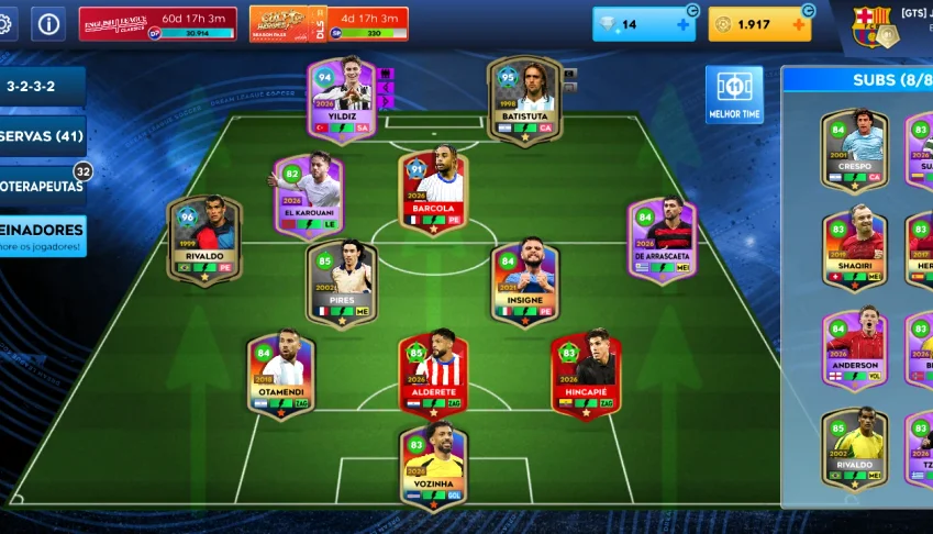 Conta Dls 26 - Elenco Forte + Estádio Evoluído.