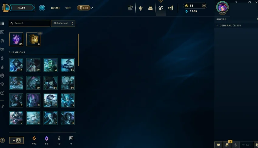 Conta Esmeralda 1 - League of Legends