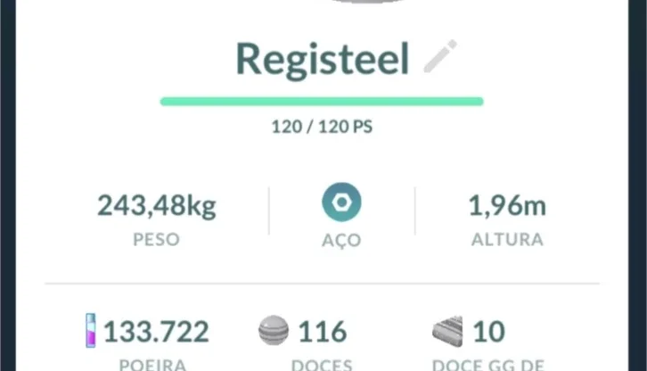 Registeel Pokémon Go - (Leia a Descrição) Lendário PC 1200+