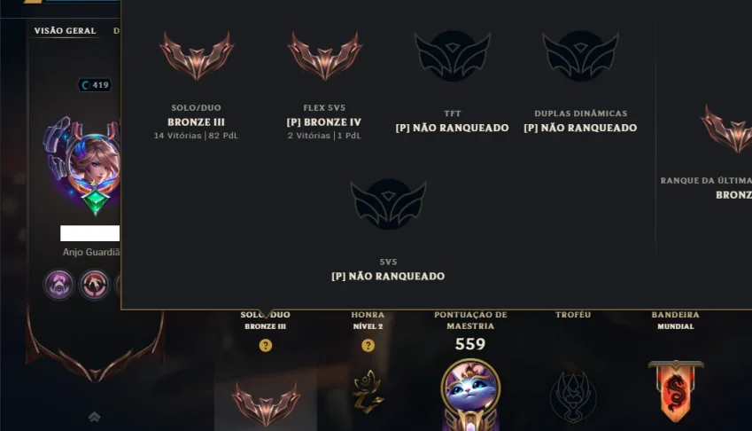 Bronze 3 com TODOS os Champs e 111 Skins (Mais de 25 Jogos)