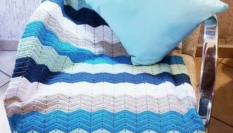 Manta em Crochê Zigzag