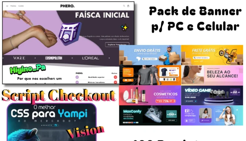 Tema Shrine Pro + Banner CSS Visiom 100 Produtos Copy e Imag