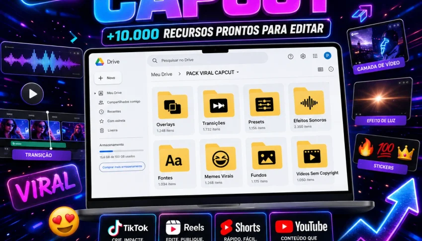 Pack Viral CapCut +10.000 Recursos TikTok, Reels e Shorts