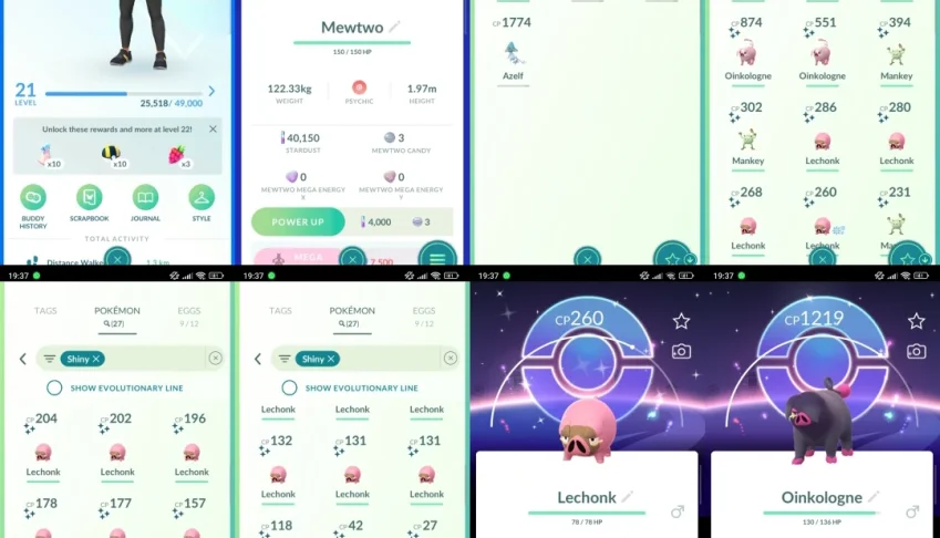 LVL 21 | Mewtwo + 4 Lendários + 27 Shinies | D014