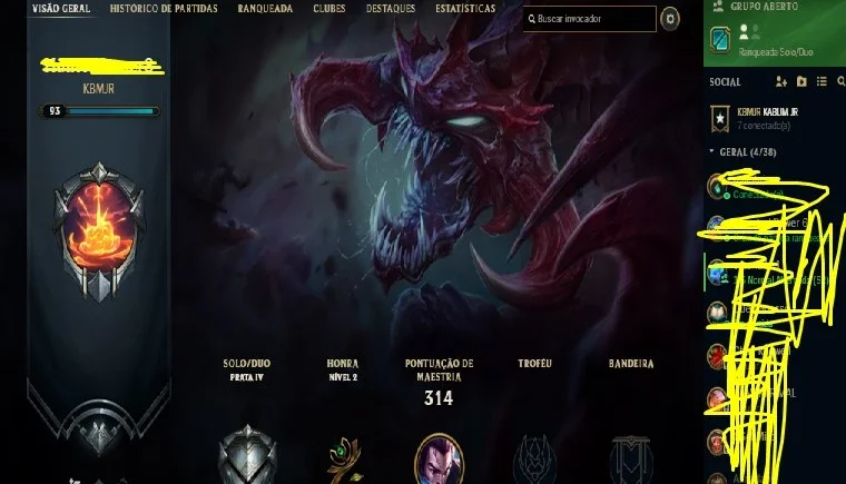 Conta League of Legends bastante skin