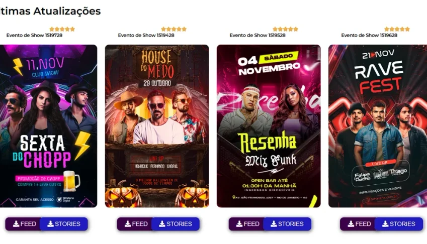 Pacote Premium ARTES para SHOWS E EVENTOS (100% Editável)